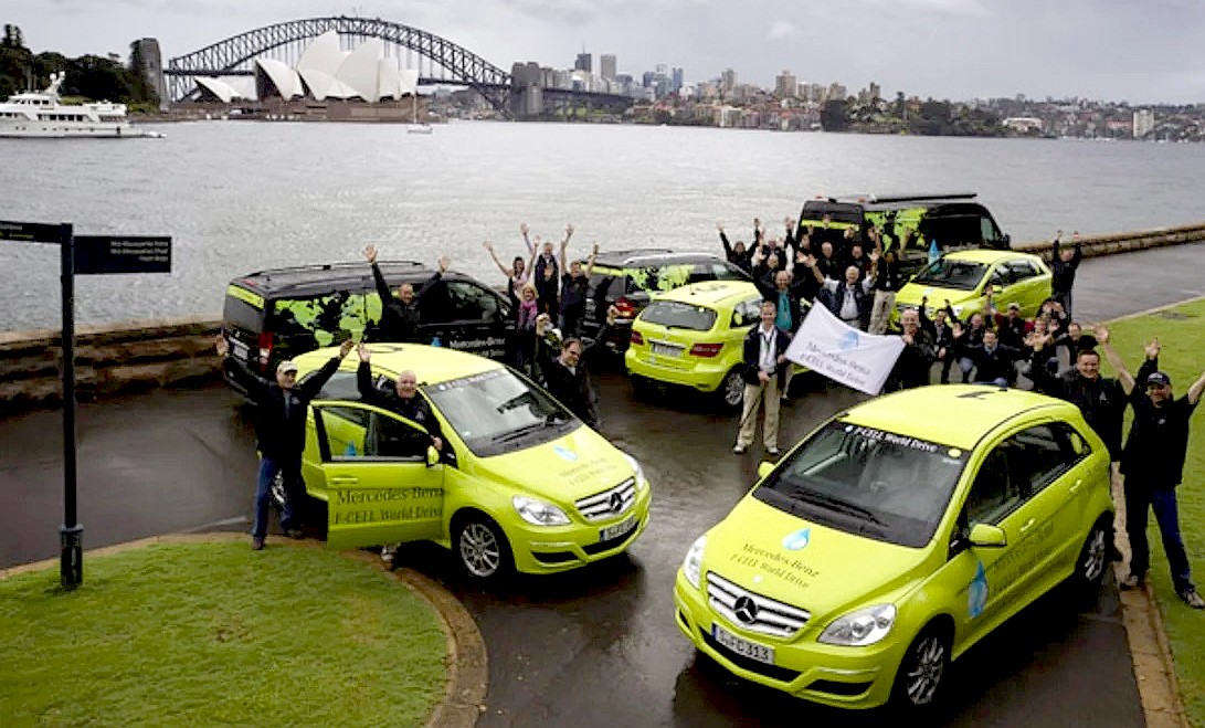 Hydrogen F-Cell Mercedes-Benz cars world tour Sydney, Australia